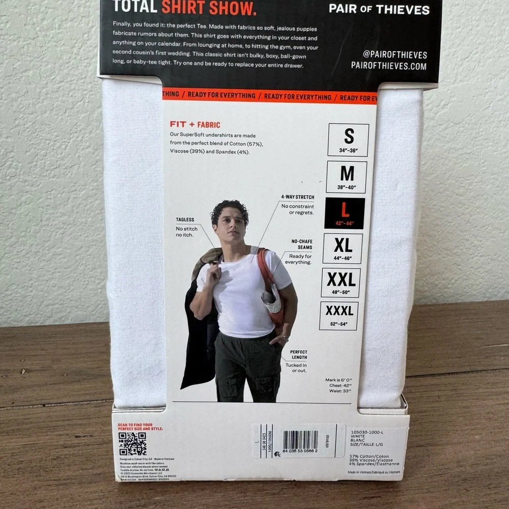 Pair of Thieves Men’s White Classic Tee - Large - Picture 2 of 2